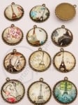 Pandantiv metalic MIX 33x29x8mm bronz antic 1 buc 309518