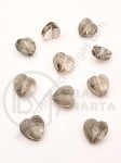 Inimă cristal 10x10x7mm Swarovski imitație gri efect AB 1 pachet 5 bucăți 335397