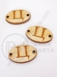 Placă de lemn 25x16x3mm lettera <b>C</b> gaură 2.5mm 1 pachet 10buc 182261