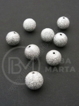 Bila de aluminiu 10mm color argintie, gaura goala in relief 1.2mm, 10 pcs 306412