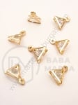 Pandantiv metalic cu cristal 12x10x6mm culoare aurie 1 pachet 10 buc 335447