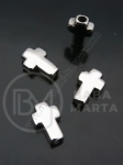 Cruce OȚEL (304) 14x10x4mm color argintie gaură 2.7mm 1 buc 305771