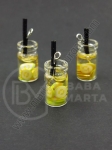 Pandantiv borcan de sticla 18x10mm cu cocktail de fructe 1 pachet 2 bucati 335475
