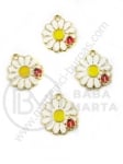 Pandantiv metalic margaretă cu buburose 19x17mm color aurie 1 pachet 5 buc 304274