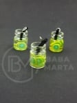 Pandantiv sticla 14x10mm cu cocktail de fructe 1 pachet 2 bucati 335527