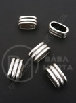Mărgele metallice 14x7x7mm culoare argintie 1 pachet 10 buc 306536