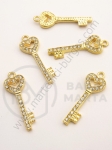 Pandantiv cristal metalic 29x9mm culoare aurie 1 buc 309493