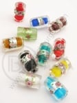 Mărgele de sticlă 17x10x10mm, model lampwork, gaură mixtă 2mm, 1 buc. 335201