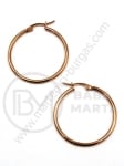 Cercei rotunzi din OȚEL 35x2mm color auriu roz 1 pereche 281396