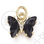 Pandantiv fluture din alamă 12,5 mm cu zirconii forjat, 1 bucată 305367