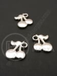 Pandantiv SSV cireșe 20x16mm culoare argintie gaură 3mm 1 pachet 40 buc 318535