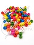 Bilă de lemn 6~7x5mm gaură colorată 2mm 1 pack 40g ~630 pcs 321127