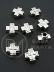 Cruce din mărgele metallice 11x6mm color argintie 1 pachet 5 buc 306544