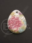 Pendant din porțelan 48x37x7.5mm gaură pictătă 4.5mm 1 buc 335058
