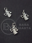 Pendant îngeresc 12x9.5mm alamă cu zirconii forjate 1 bucată 305379