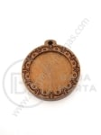 Pandantiv din lemn pentru bijuterii lăcuit 38x35x5mm bază de montare 25mm 1 pachet 3 buc 182117