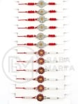 Mărgele Martenitsa cu flori metallice și sticlă, 12 bucăți, 104096