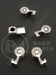 Mărgele 18x10x7mm metal argintiu gaură ~4.5mm 1 buc 309651