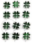 Brooch trifoi metalică cu cristal 12 bucăți 106153