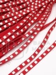 Piele naturală întoarsă 7x2mm roșu cu pietricele 5 metri 421112