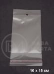 Pungă standard de celofan 10x15+3cm. capac adeziv 200 bucăți 112087