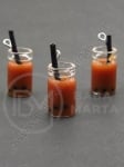 Pandantiv borcan de sticla 18x10mm cu smoothie de fructe 1 pachet 2 bucati 335491