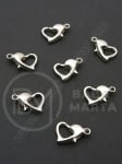 Închizatore metalice 9x12mm, culoare inimă, argintiu, 1 pachet, 10 buc. 302040