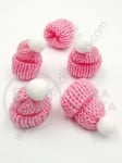 Căciulă tricotată 33~38x43~50mm roz 1 pachet 5 buc 461468