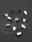 Varf metalic 7x5mm culoare argintie 1 pachet 50 buc 301793