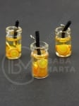 Pandantiv borcan de sticla 18x10mm cu cocktail de fructe 1 pachet 2 bucati 335543