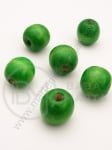 Bilă de lemn 16x18mm verde gaură 4mm 40g ~22buc 321021