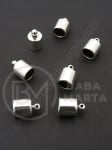 Varf metalic 12x8mm culoare argintie gaură 6mm 1 pachet 10 buc 308087