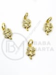 Pendant trifoi 12x10mm alamă cu zirconii forjate 1 bucată 305378