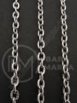 Lanț de oțel 4x3x0.8mm color argintie gravat 1 metru 301692
