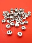 Mărgele 7x4mm lettera H metalică gaură 1mm 1 pachet 100 buc 318607