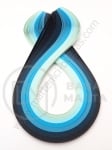 Panglici quilling 10mm x 530mm gamă albastră 1 pachet 6 culori x 20 bucăți - 120 bucăți 175093