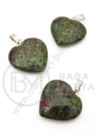 Pandantiv inimă 20x20mm Zoisit cu Rubin 1 buc 355339