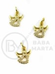 Pendant îngeresc 12x10mm alamă cu zirconii forjate 1 bucată 305382