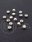 Pietricelă de sticlă (cristal) transparentă 4x3mm în coș metalic alb 100 buc 151779