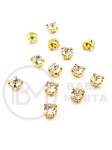Pietriș de sticlă (cristal) 4.3x3.5mm în coș metalic auriu 100 buc 151781