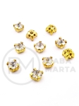Pietricelă de sticlă (cristal) 5x4mm în coș metalic auriu 100 buc 151782