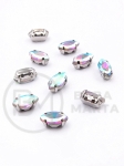 Pietriș de sticlă (cristal) cameleon AB 8x4x3.5mm în coș metalic culoare argintie 10 buc 151784