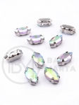 Pietriș de sticlă (cristal) cameleon AB 10x5x4mm în coș metalic culoare argintie 10 buc 151785