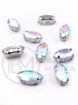 Pietriș de sticlă (cristal) cameleon AB 12x6x4.5mm în coș metalic culoare argintie 10 buc 151786