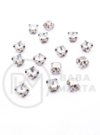 Pietricele acrilice transparente 4x4mm în coș metalic, culoare argintie, 20 buc. 151792