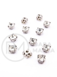 Pietricele acrilice transparente 5x5mm în coș metalic, culoare argintie, 20 buc. 151793