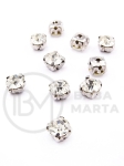 Pietricele acrilice transparente 6x5mm în coș metalic, culoare argintie, 20 buc. 151794