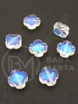 Cruce cristal 12x6mm imitație efect Swarovski transparent AB 1 pachet 5 bucăți 335407