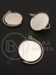 Pendant 43x35mm base de montare argintie 30mm rotativa cu doua fete 1 buc 306802