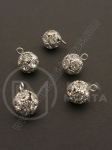 Pandantiv sferă de cristal metalică 10mm color argintie 1 buc 309505